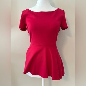 Elie Tahari Peplum Asymmetrical Pink Top